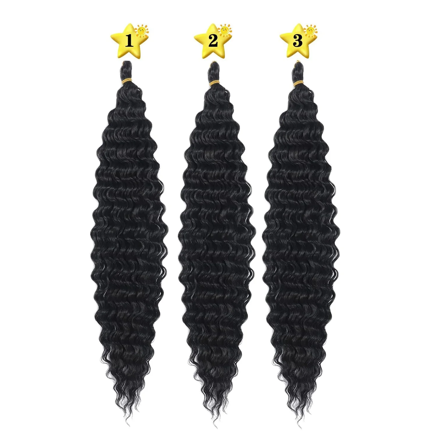 Capelli intrecciati a onde profonde Ombre Torsione profonda Capelli sintetici ondulati Evidenzia estensioni dei capelli ricci per trecce Capelli all'uncinetto con onde oceaniche