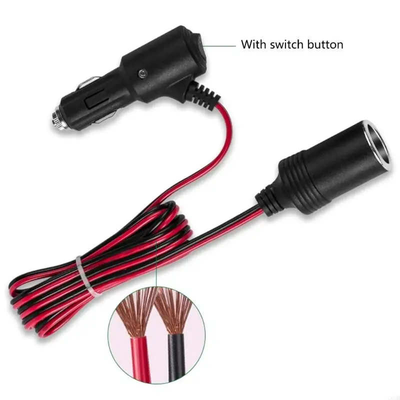 G6DD 12V24V CARGARETTE Leichtere Sockel-Verlängerungskabel mit Ein/Off-Knopf