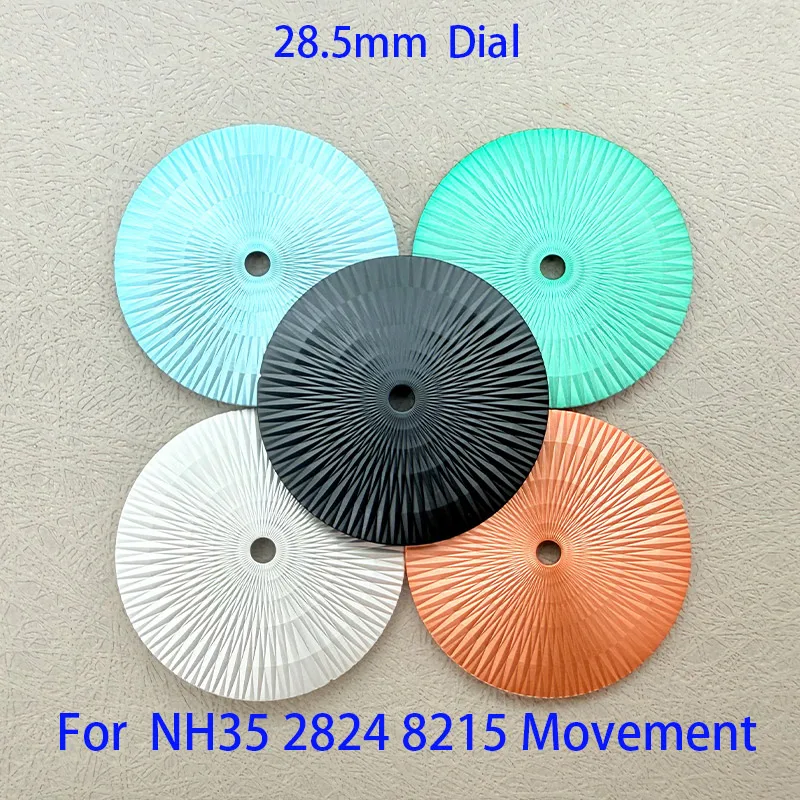 Customized 28.5mm Conch Radiant Embossed Watch Dial Sterile Pure For NH35 8215 ETA2824 2836 Automatic Movement Case Mod Parts