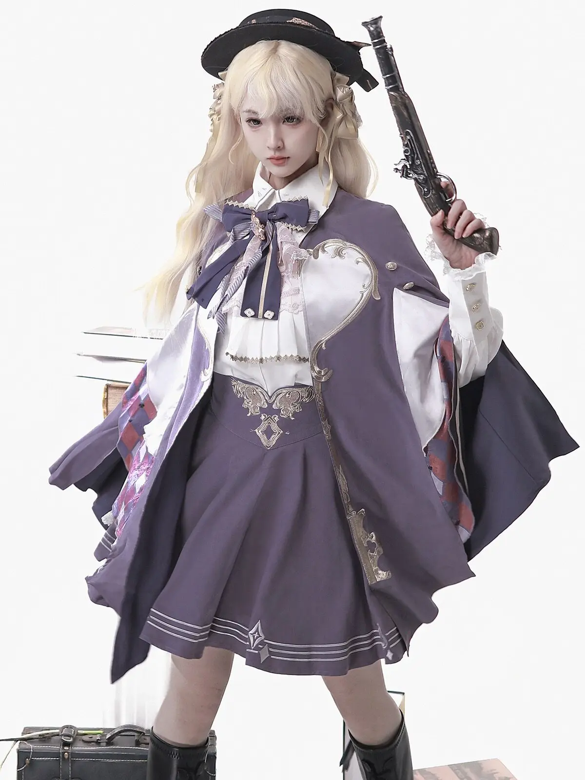 Carnival Prince Magician Cosplay Costume - Gothic Court Style Cape & Suit Set, Anime Circus Party Outfit, Lolita Style Dress