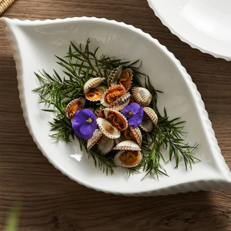 Ceramic Special-shaped Plate Hotel Club Restaurant Fusion Plate Private Room Mood Dishes Molecular Cuisine Sashimi Cold Dishes