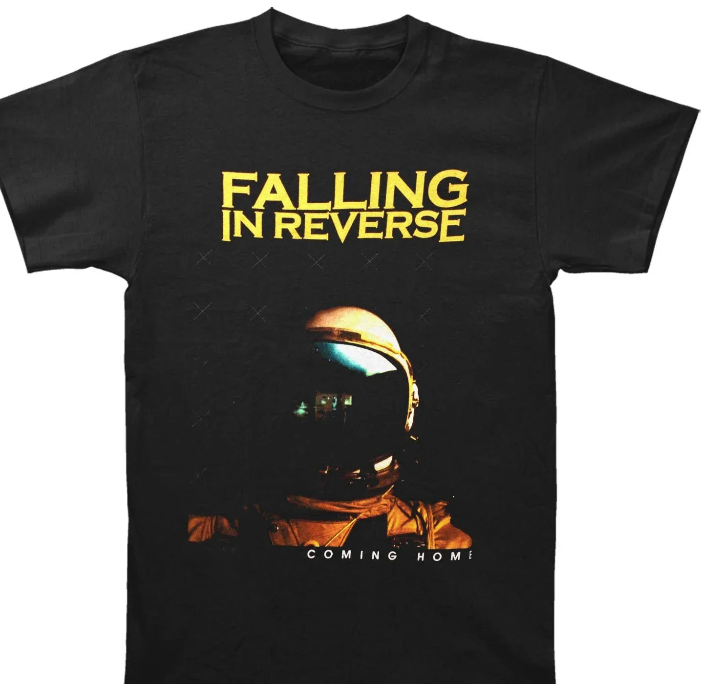 Mens Print T-Shirt 100% Cotton Falling In Reverse Men'S Space Helmet Tee T-Shirt Black