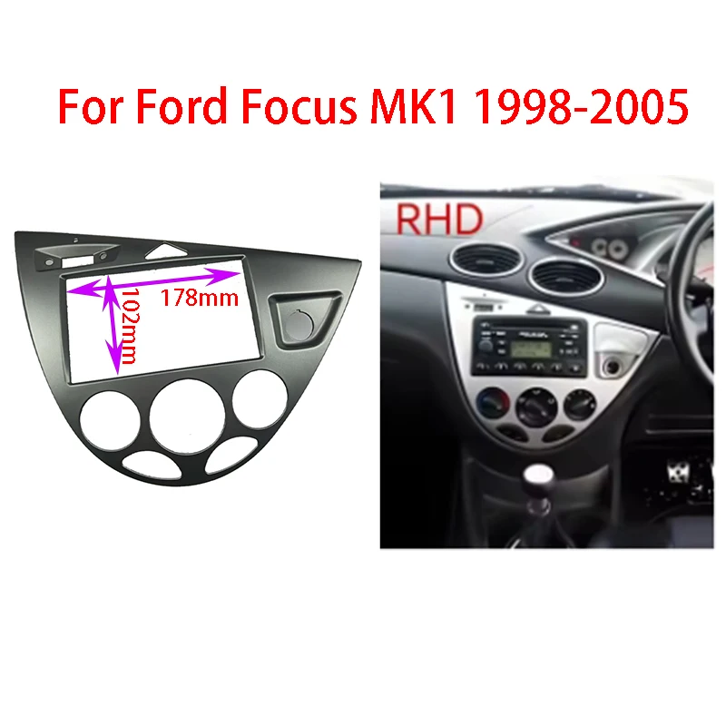 

2Din 7 INCH Radio Fasica for Ford Fiesta 1995-2001 Focus 1998-2005 Stereo Panel Trim Kit Face Frame LHD Refitting Installation