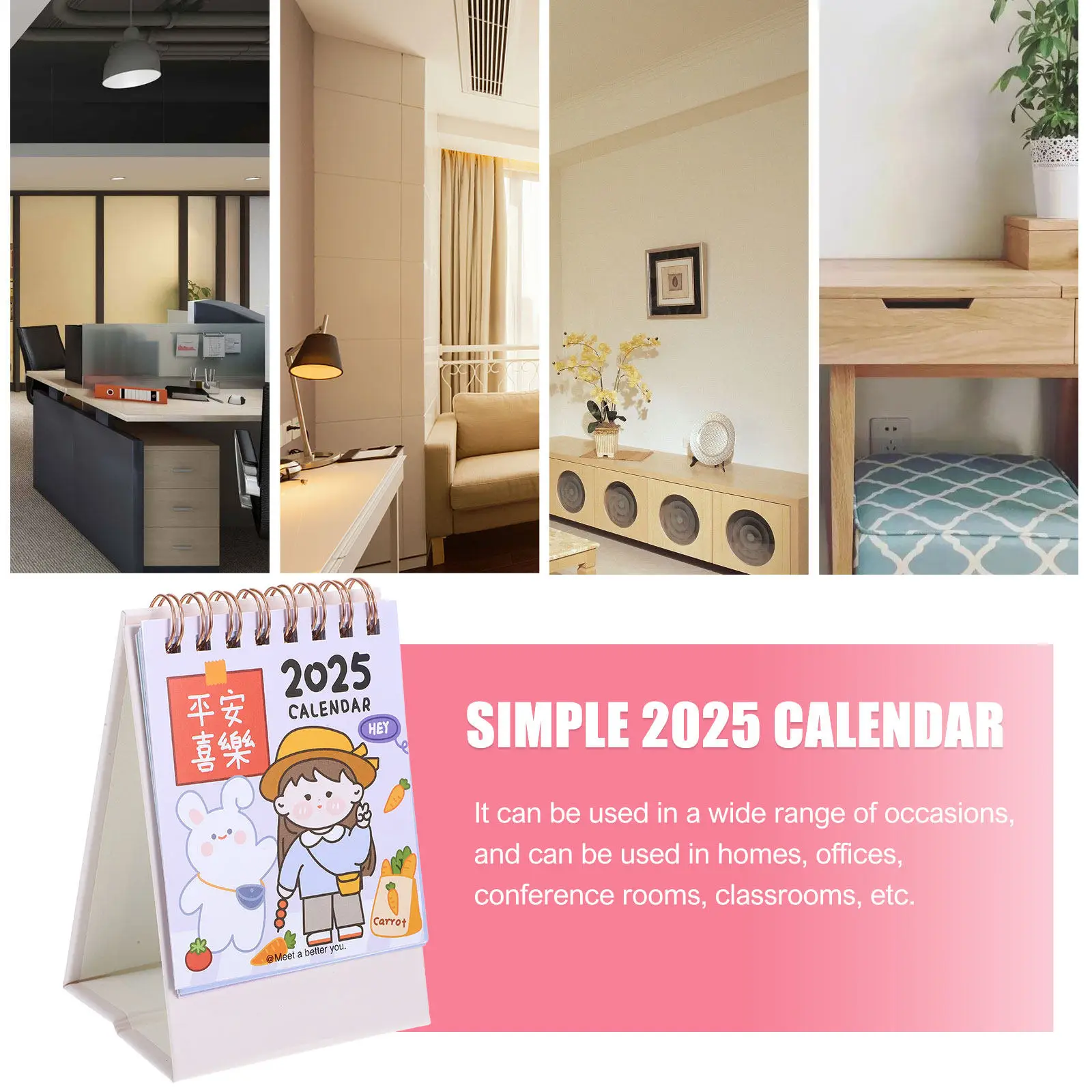 

Desk Decorations for Women Office Calendars Acrylic with Bunny Pattern Cute