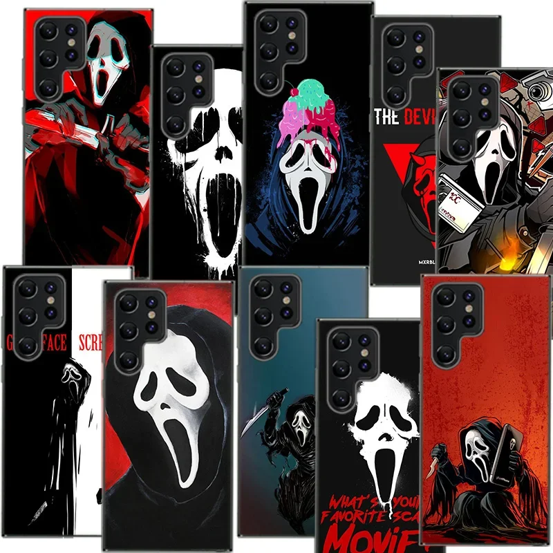 Ghostface Scream Clear Phone Case For Samsung Galaxy S21 S20 S23 FE S24 S22 Ultra Capa S10 S9 S8 Plus S10E Cover Shell Coque