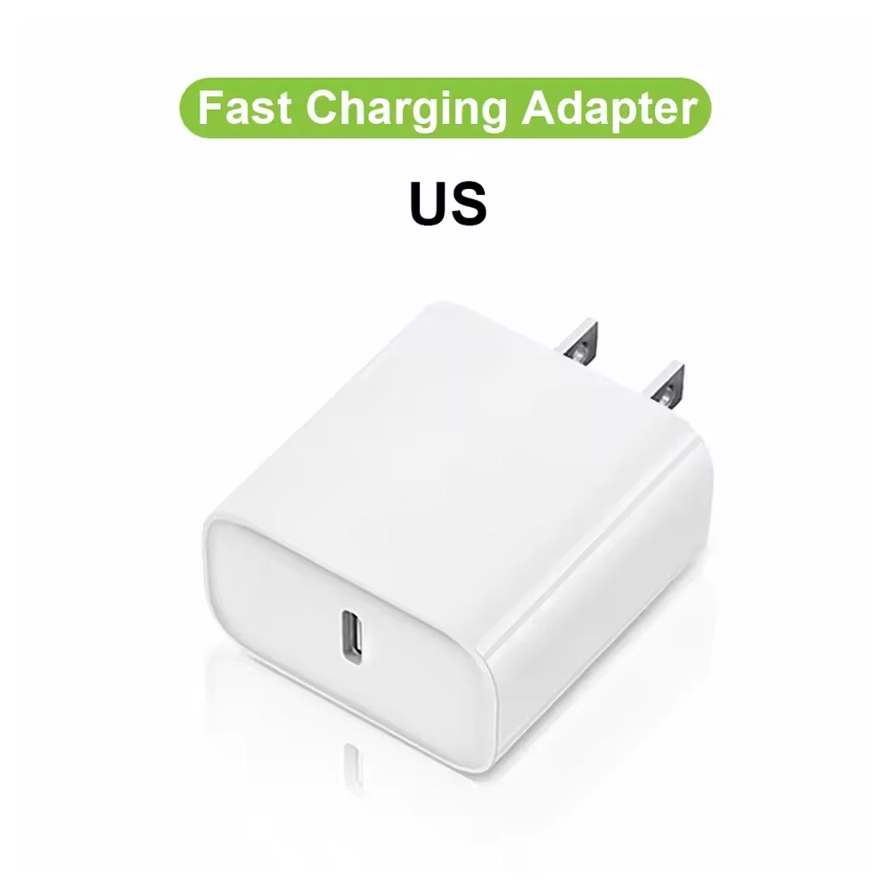 

Зарядное устройство 20W с быстрой зарядкой, адаптер для iPhone 16 15 14 13 12 Pro Max Plus, Xiaomi, Samsung, с разъемами US/EU