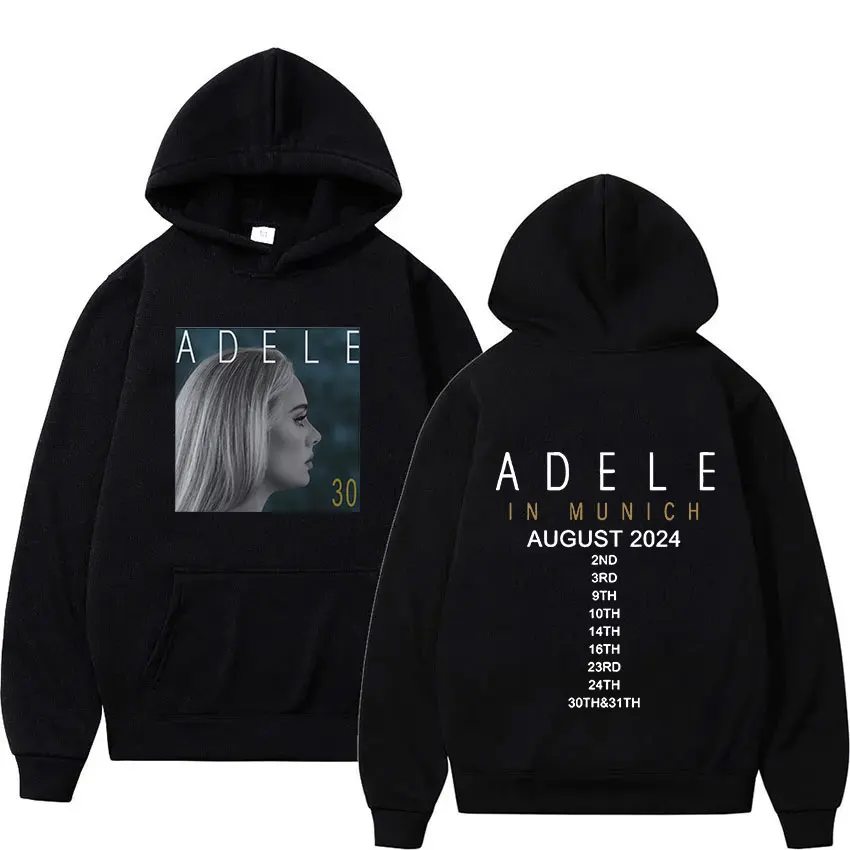 Adele Munich Tour 2024 Graphic Hoodie Man Women Harajuku Retro Fashion Sweatshirt Casual Oversized Pullover Hoodies Streetwear