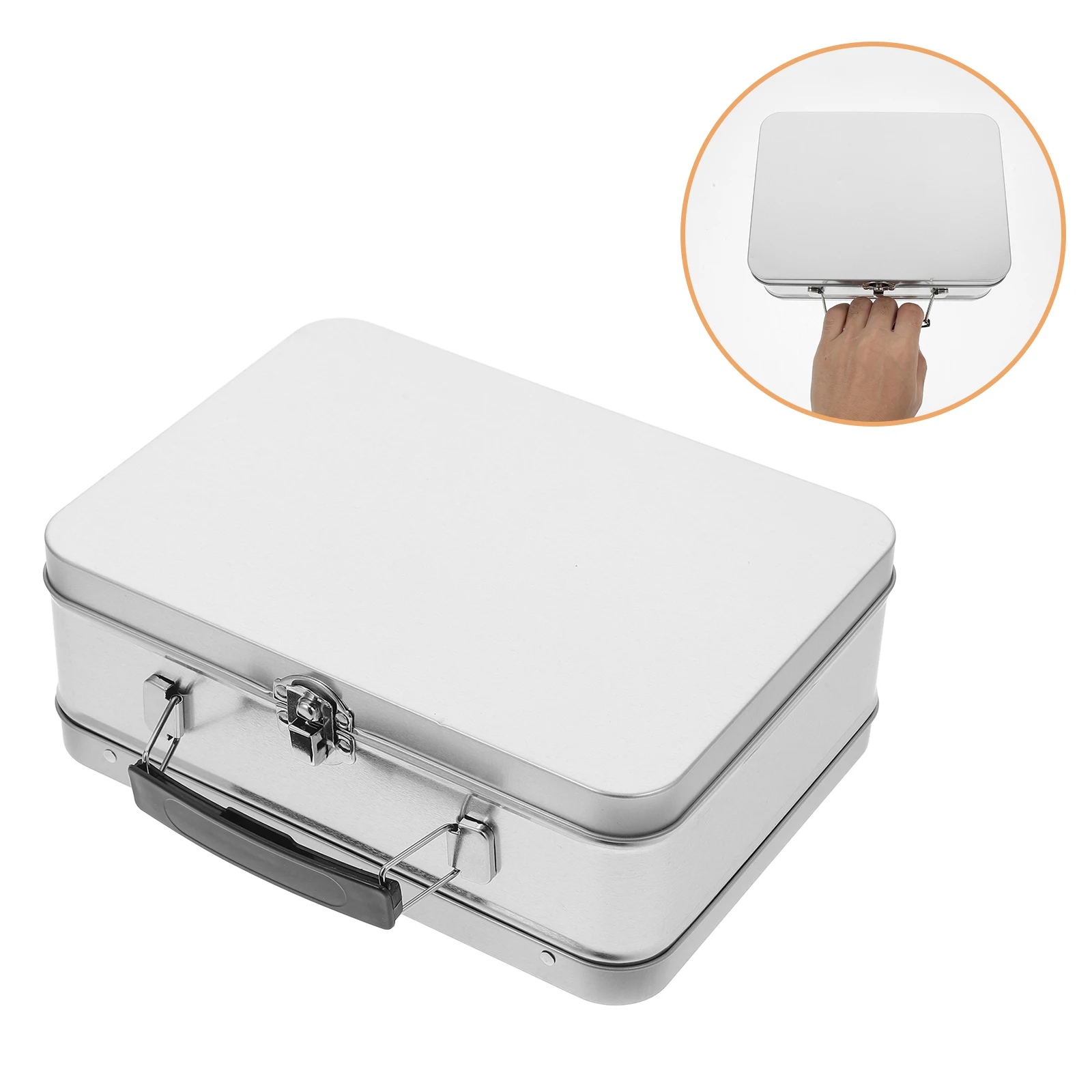 

Gift Box Lunch Boxes Leakproof Lunch Container Storage Containers Tinplate Large Capacity Portable Retro Food Tin