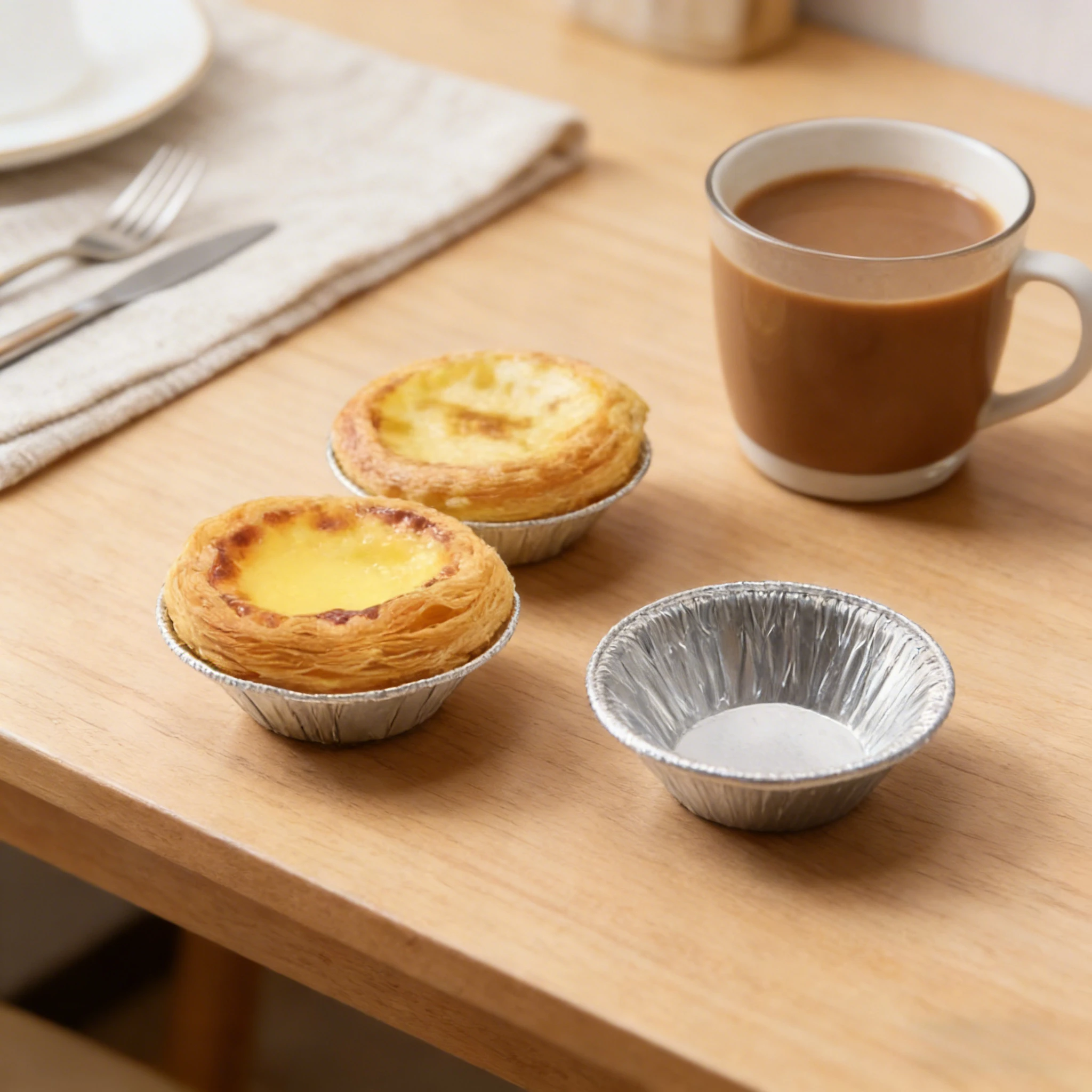 

100Pcs Aluminum 3in Foil Tart Pan Disposable Mini Pot Pie Bake Plate Tin Aluminum Foil Pudding Cup Disposable Barbecue Baking