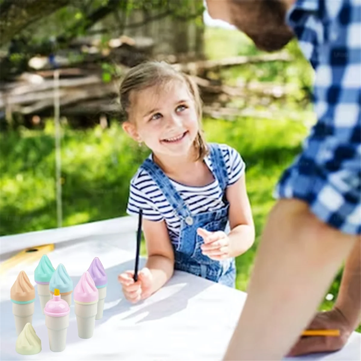 Cute Ice Cream Cone Markers & Highlighters Set, Multicolored Pens