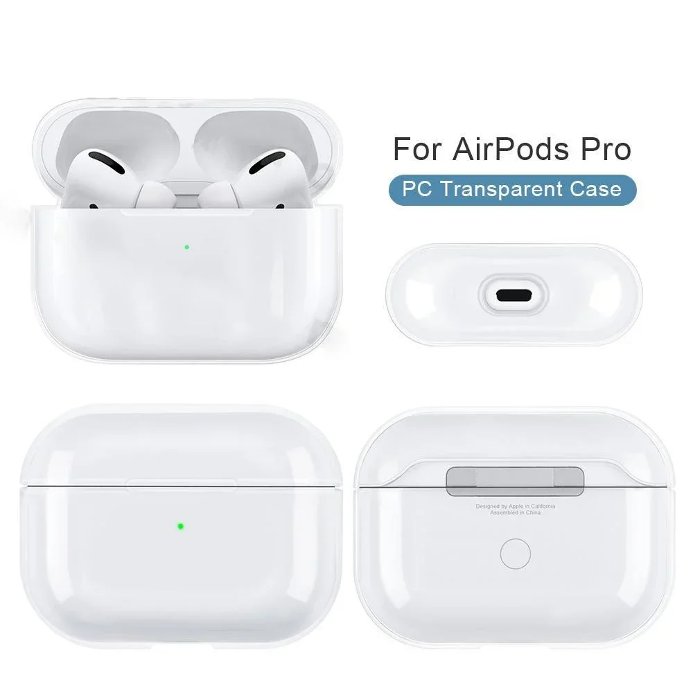 Transparent PC Earphone Case For AirPods 4 3 2 1 Pro 2 USB C Cover Hard Anti-fall Clear Headphone Coque For AirPods 4 4th Pro2