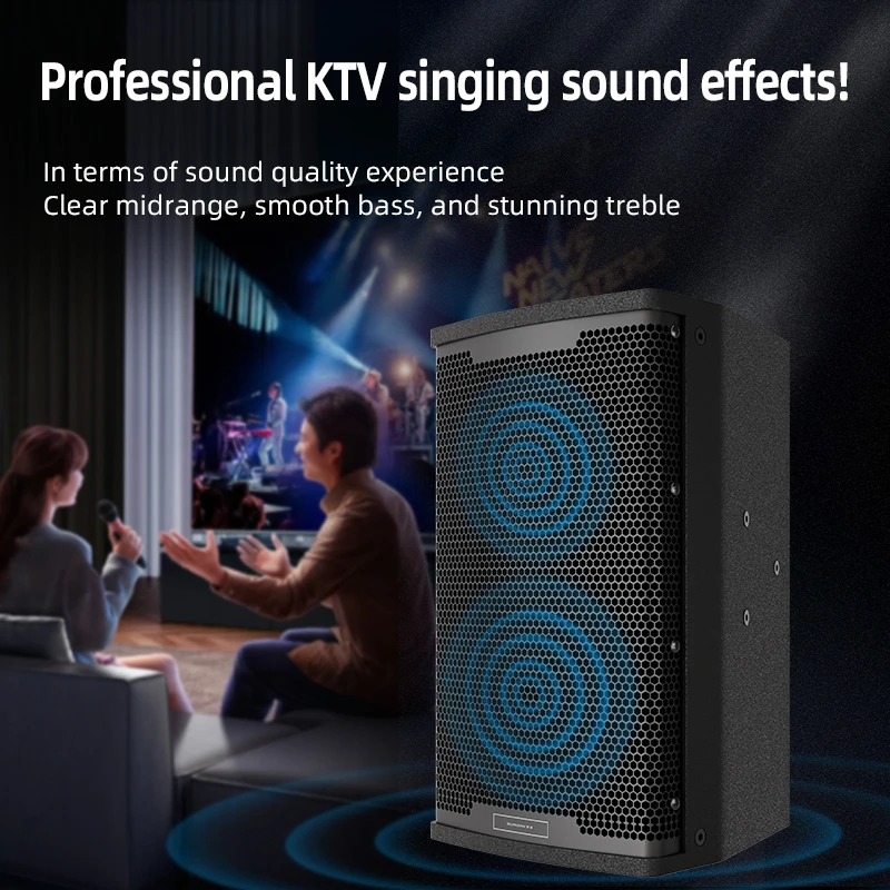New Design Digital Touch Screen Karaoke Amplifier System DSP Effector PC Software Control Wireless Mics 8/10/12 Inch Speaker