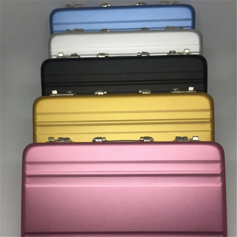 New Metal High-grade Aluminum Multi-card Holder Solid Color Anti-theft Bank Card Box Travel ID Cardholder Business Card Case