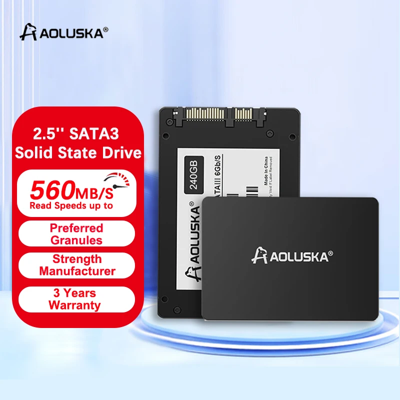 

AOLUSKA 1/10Pcs 2.5 SATA 3 SSD 1TB 2TB 512GB 500GB 480GB Solid State Drive 256GB 240GB 128GB 120GB Hard Disk For Laptop Desktops