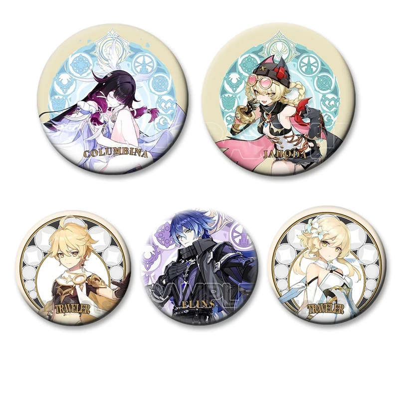 Game Genshin Impact Enamel Pins Durin Venti‌ Furina‌ Raiden Shogun Zhongli‌ Columbina Flins Nefer Zibai Creative Badge Brooches