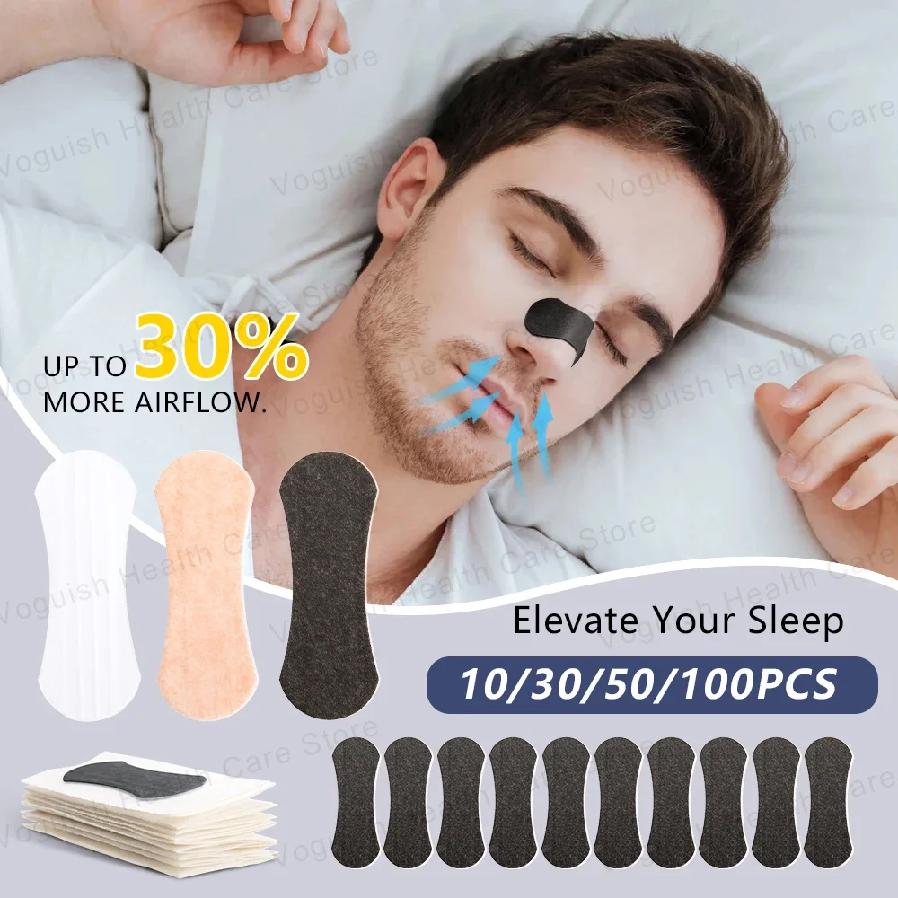 10/20/30/50/100Pcs Nasal Strips Anti-Snoring Nasal Dilator Reduce Snoring Strips Improve Sleeping Better Breathing Nose Strips