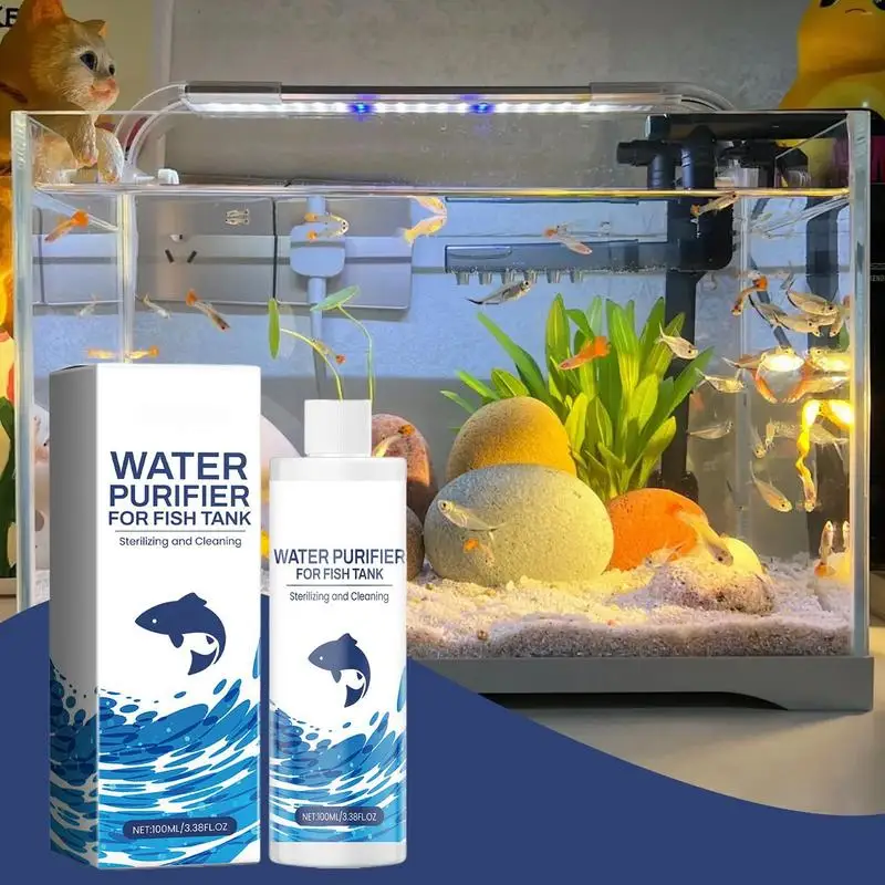 Water Clarifier For Fish Tank Mild Liquid Cleaner Water Clarifier Water Conditioner Long Lasting Effect For Freshwater &