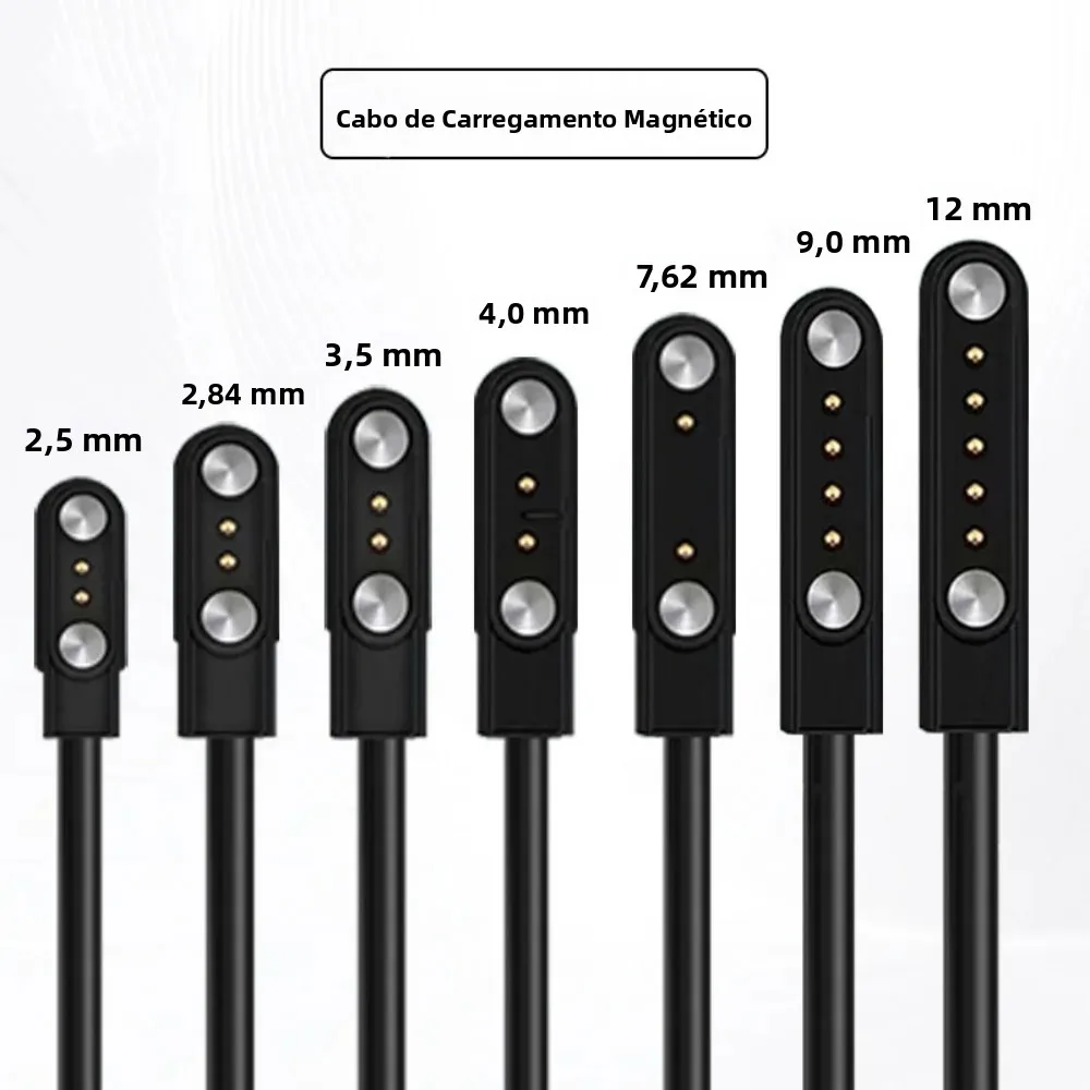Cabo de Carregamento Magnético para Smartwatch, Carregador USB 2 Pinos 4 Pinos, Cabo Adaptador de Energia Longo para Smartwatch, Liquidificador e Dispositivos de Beleza Facial