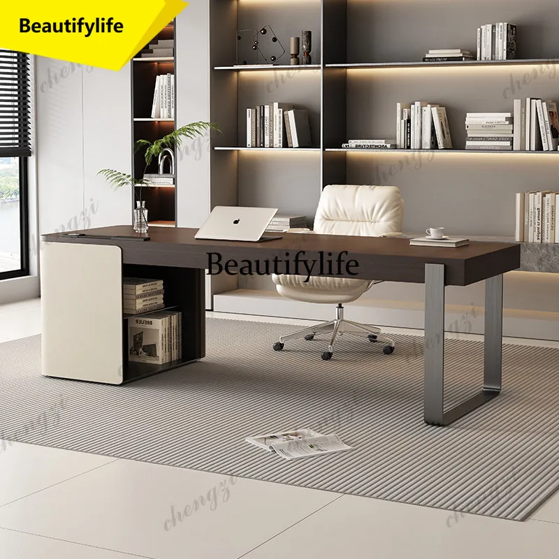 

A17 Italian Minimalist Desk Nordic High End Designer Laptop Office Desk Solid Wood Home Furniture escritorios de habitación