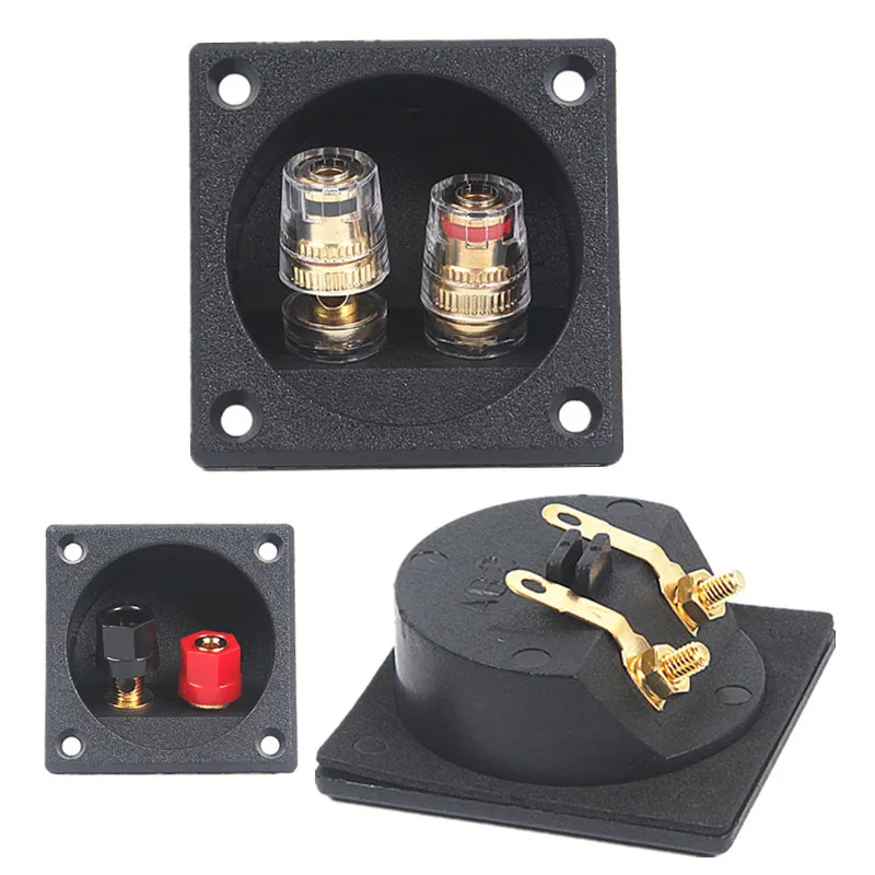 VYOPBC 2PCS Square Speaker Junction Box 49mm Cutout 2 Way Binding Post HIFI Audio Panel