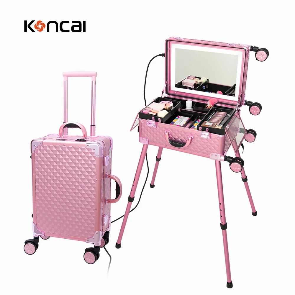 

Luxury Personality Rose Gold Cosmetic Makeup Pouch Professional Portable Makeup Case