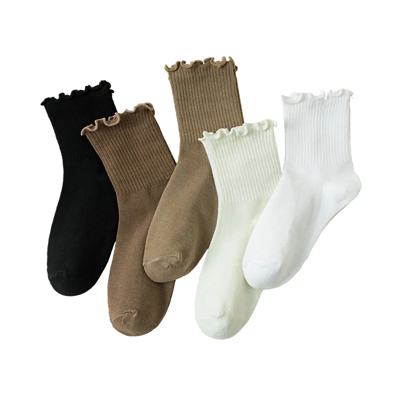 JIAYAN 2025 Ummer Mulheres Meias de Renda Novo Tubo Médio Desodorante Fino Antiderrapante Absorvente de Suor Meias Femininas