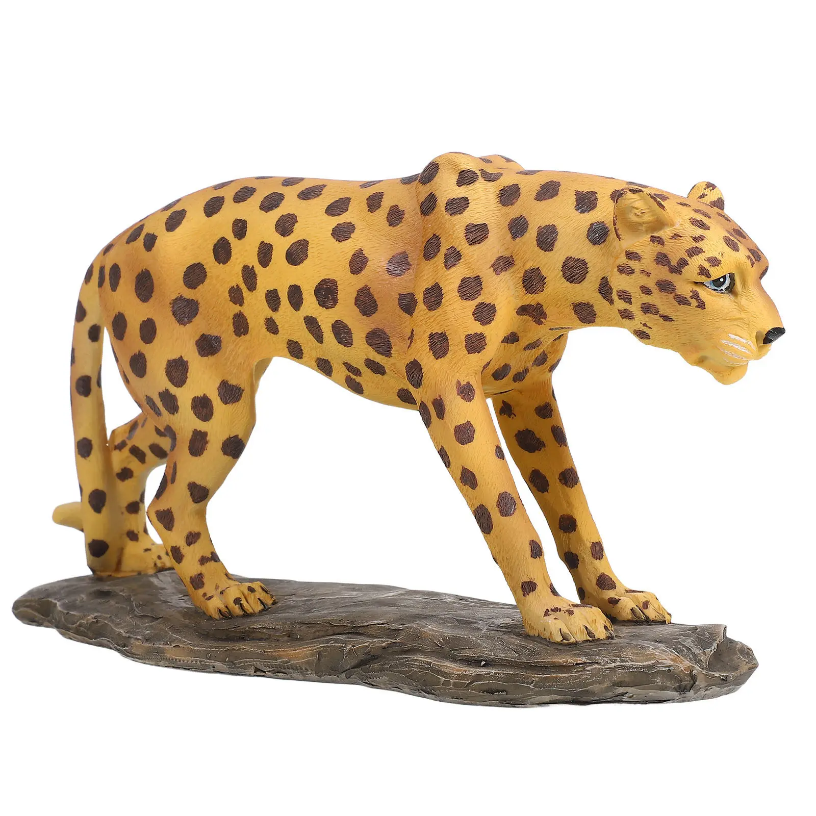 Resin Leopard Statue Realistic Animal Sculpture for Office Bookshelf Desktop Decorative Leopard Sculpture Animal Statue