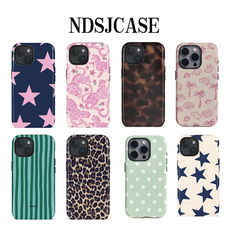 Frische grüne Polka-Dot-Handyhülle für iPhone 17 16 15 14 13 12 11 X XS XR Air Pro Max Plus Luxuriöse doppellagige Rückabdeckung