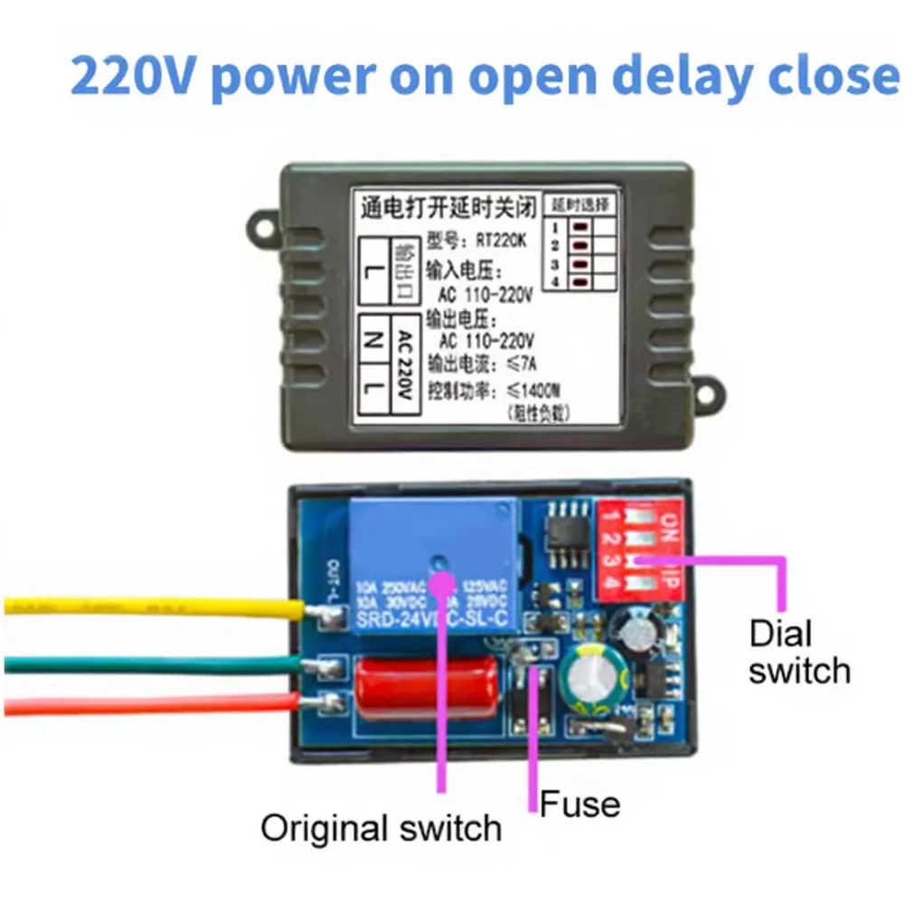 Compact Design Delay Switch Module for exhaust Fan Controller 220V Delay Switch Circuit Board And Plastic Material