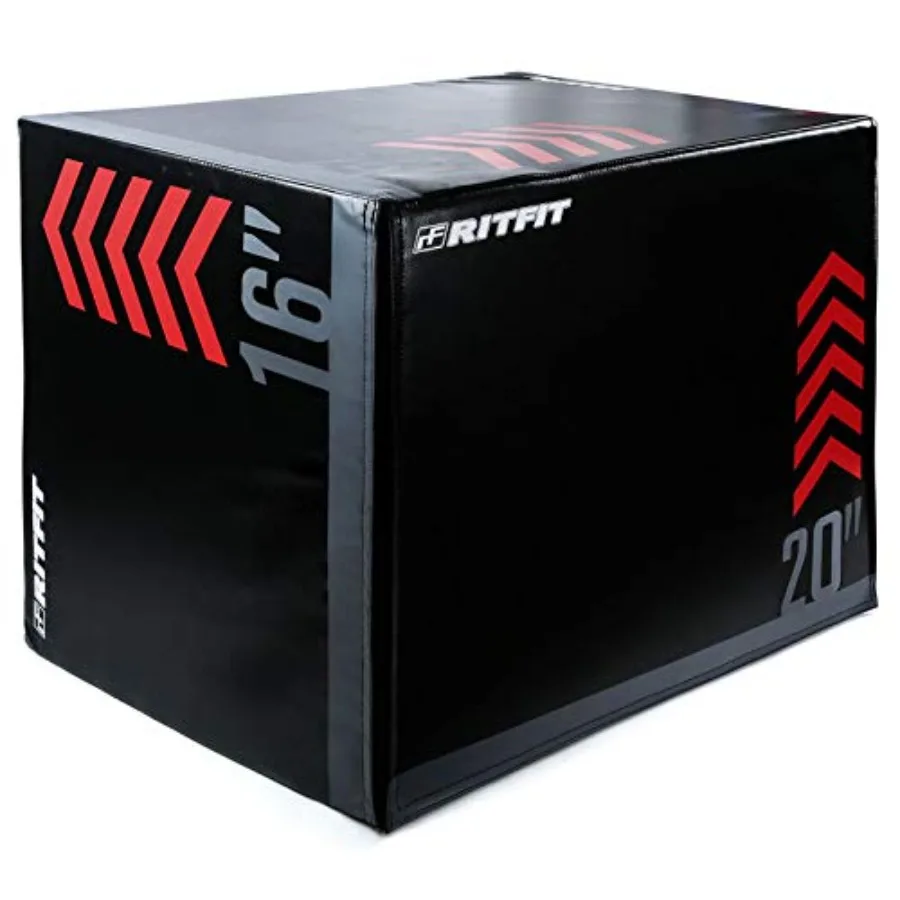 Home gym fitness plyometric box high-density foam with PVC cover black 3 sizes 30x24x20 20x18x16 in extra firm 440 lb capacity
