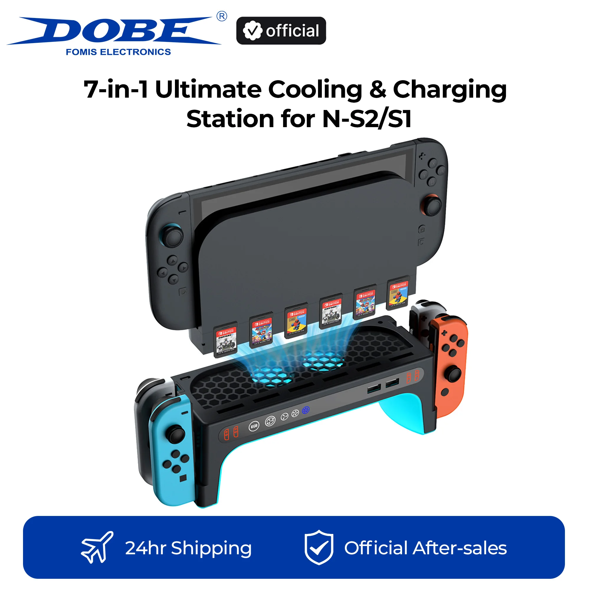 estacion-de-refrigeracion-multifuncional-dobe-7-en-1-para-switch-2-dock-carga-hasta-4-mandos-compatible-con-controles-ns-1-ns-2