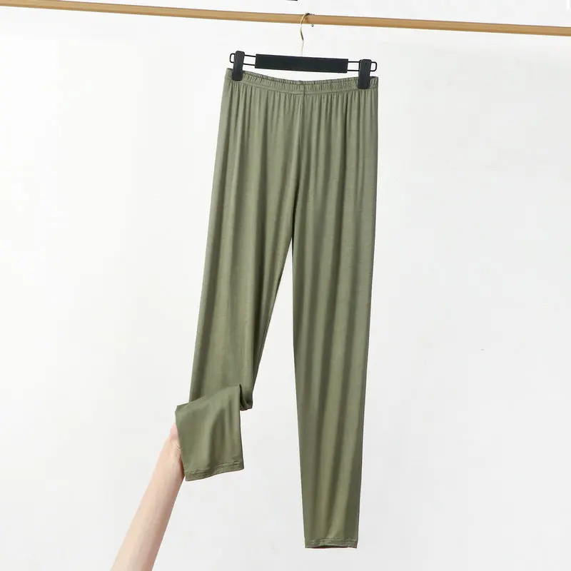 Mallas finas de Modal para mujer, Leggings hasta el tobillo de color sólido, pantalones elásticos de base adelgazante de entrenamiento, talla grande