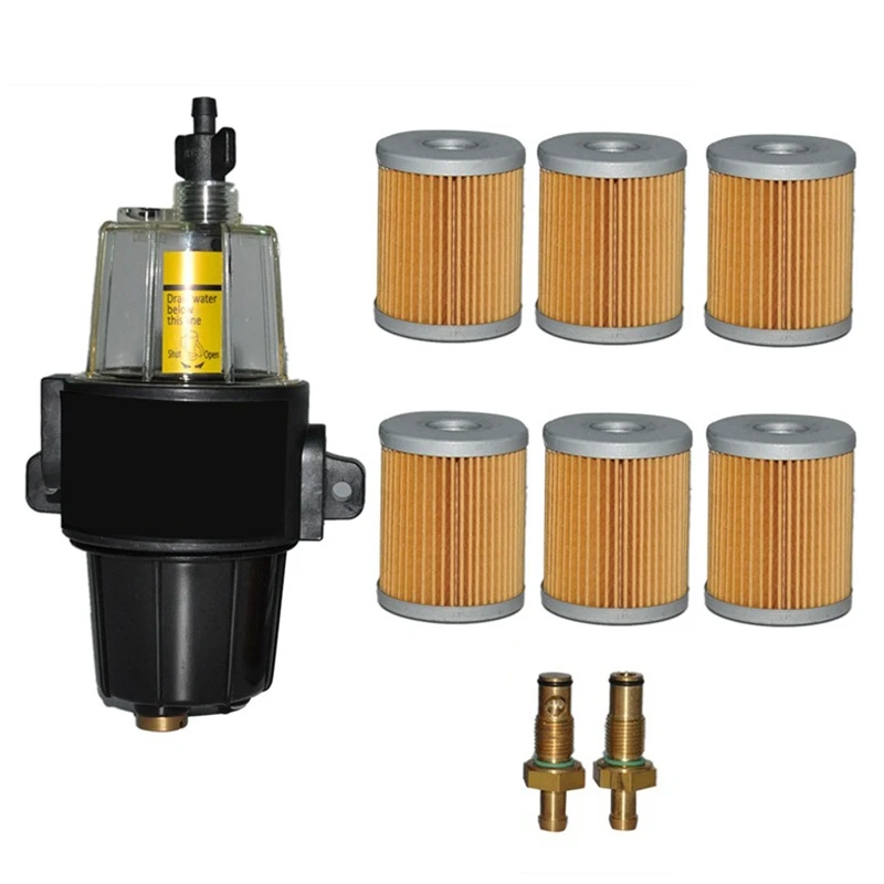 

7 Pcs Fuel Filter Elements UF-10K Water Separator Assembly With Bowl For Yamaha Suzuki Tohatsu Mercury Outboard Engine