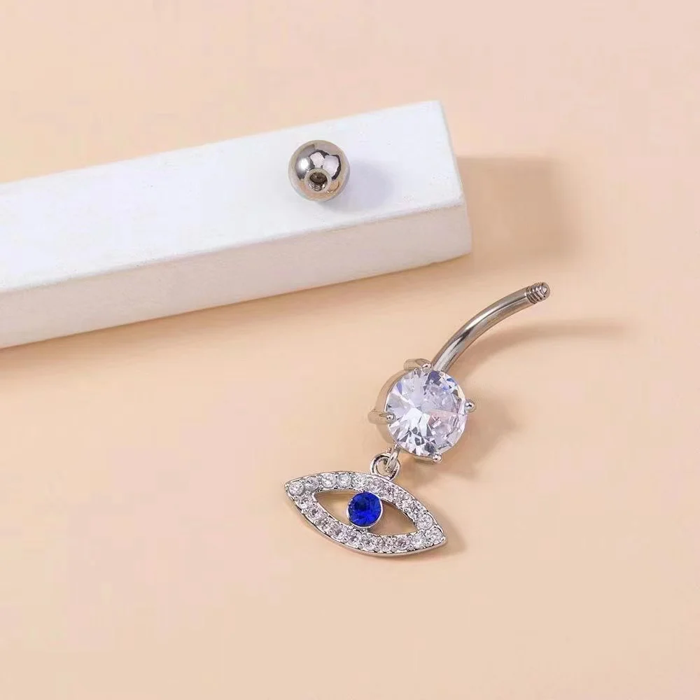 1pc Stainless Steel Blue Belly Button Ring Navel Tragu Piercing Barbell Heart  Butterfly Body Jewelry Punk Accessories for Women