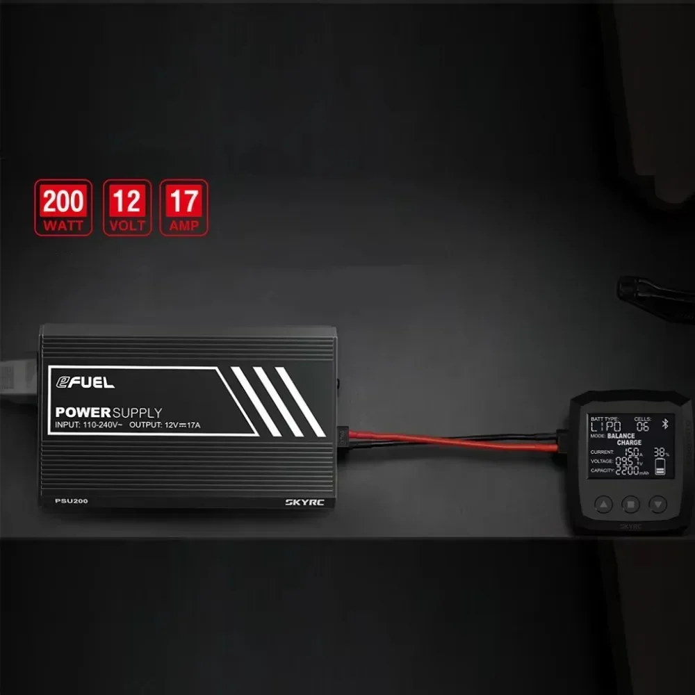 

SKYRC EFUEL PSU200 - 200W 17A Power Supply Adapter, Compatible with B6 Lite Charger, for RC FPV Racing Drone Quadcopter, High-Ef