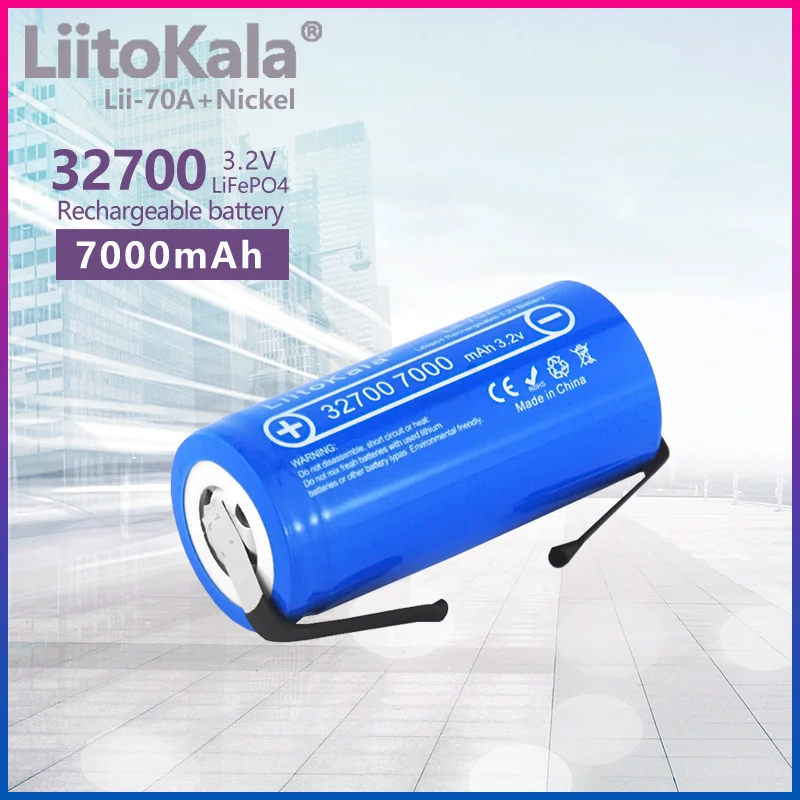 1PCS LiitoKala Lii-70A 3.2V 32700 6500mAh LiFePO4 Battery 35A Continuous Discharge Maximum 55A 7000mah High power battery