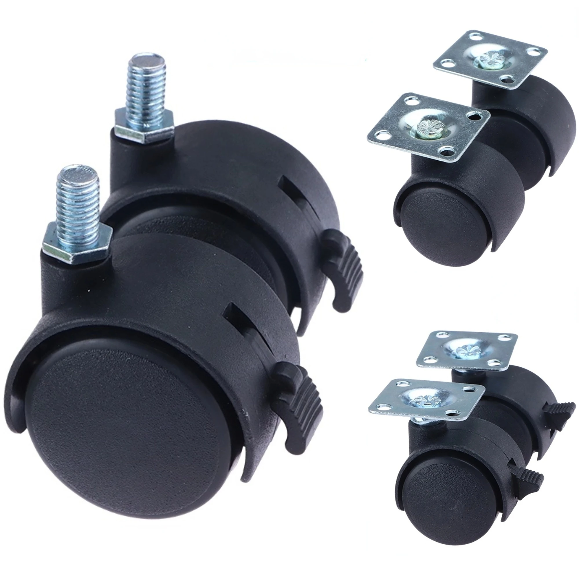 Universal Mute Caster Nylon Plastic Wheel 1 Inch Replacement Furniture Table Drawers Cabinets Swivel Rollers 360 Degree Wheels