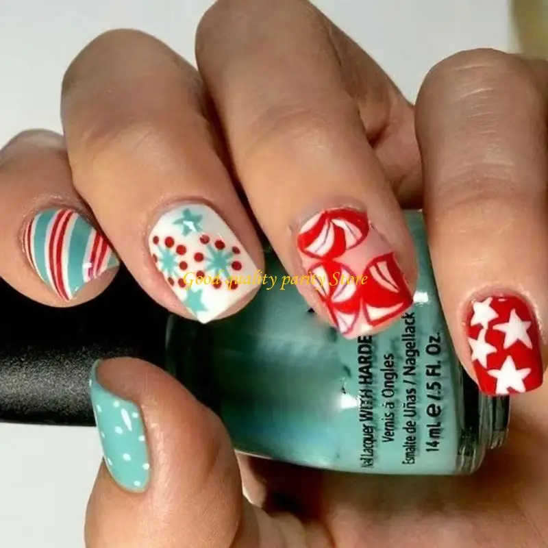 M4YA عيد الميلاد قصيرة مربعة الحوافر المستمرة تويست الجليد نقطة الرقص الشعبي خطة الخطوط ABS مملة عطلة حزب الحوافر الاحتيالية #1