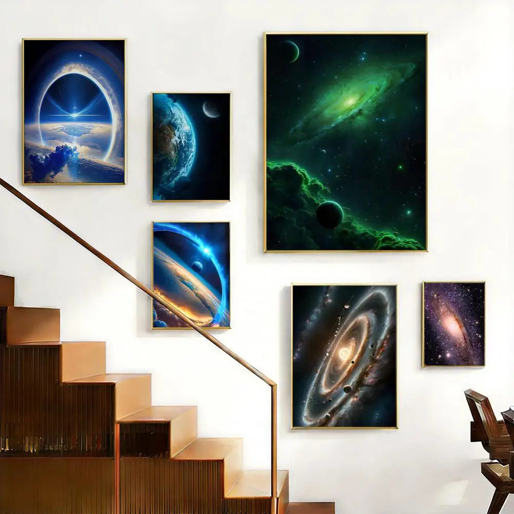 Aesthetic Art Space Poster HD Self-Adhesive No Residue After Removal Ideal for All Kinds of Wall Decor