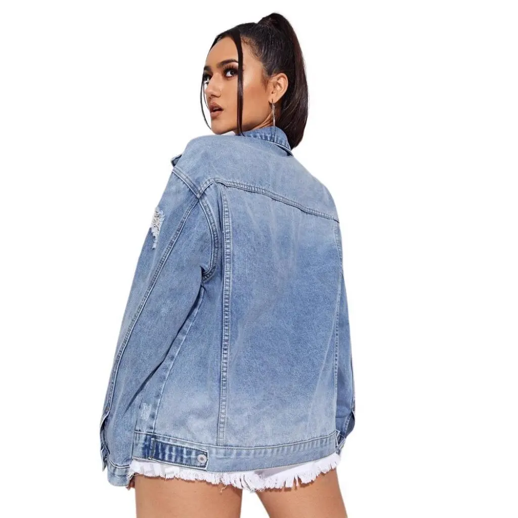 

Smr11862_2 Women's Sexy Fashion Washed Loose Denim Jacket European And American Style Top