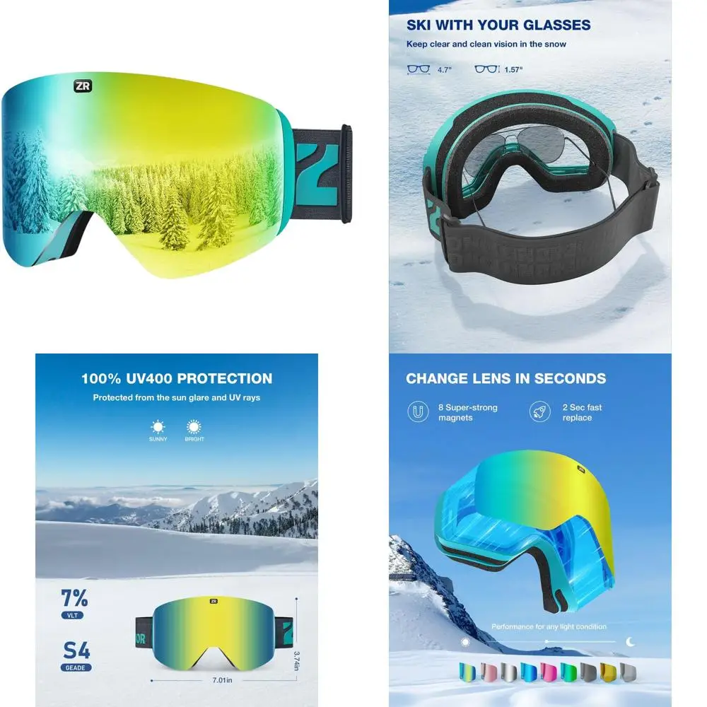 

Магнитные цилиндрические лыжные очки с линзами X11 для мужчин и женщин