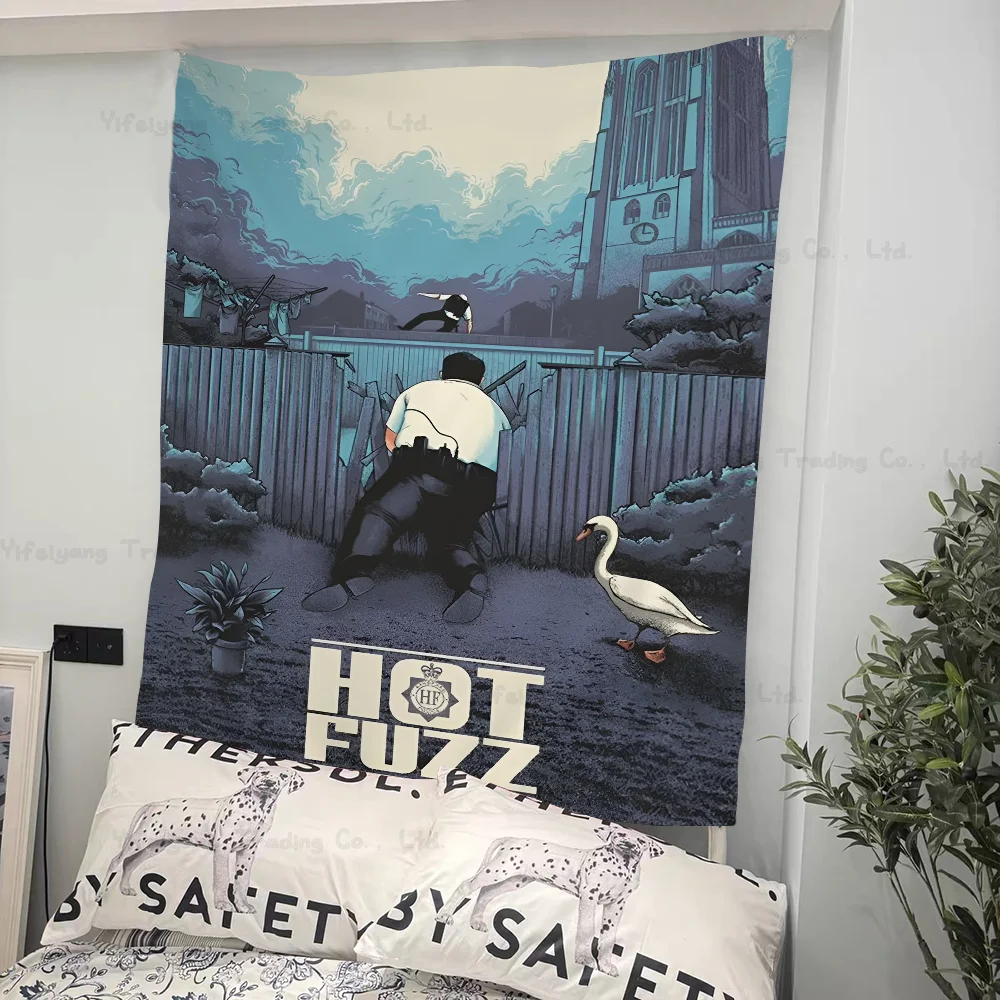 

Hot Fuzz Comedy Film Chart Tapestry For Living Room Home Dorm Decor Art Home Decor