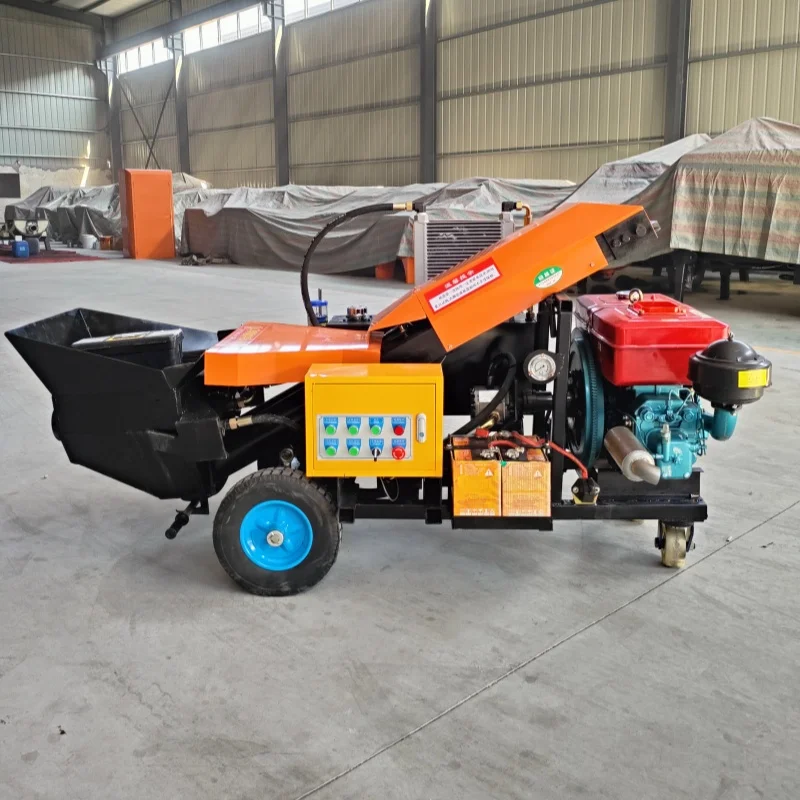 Customized High Quality Diesel Fine Stone Mortar Concrete Pump For Construction Core Components Including Engine Motor Bearing