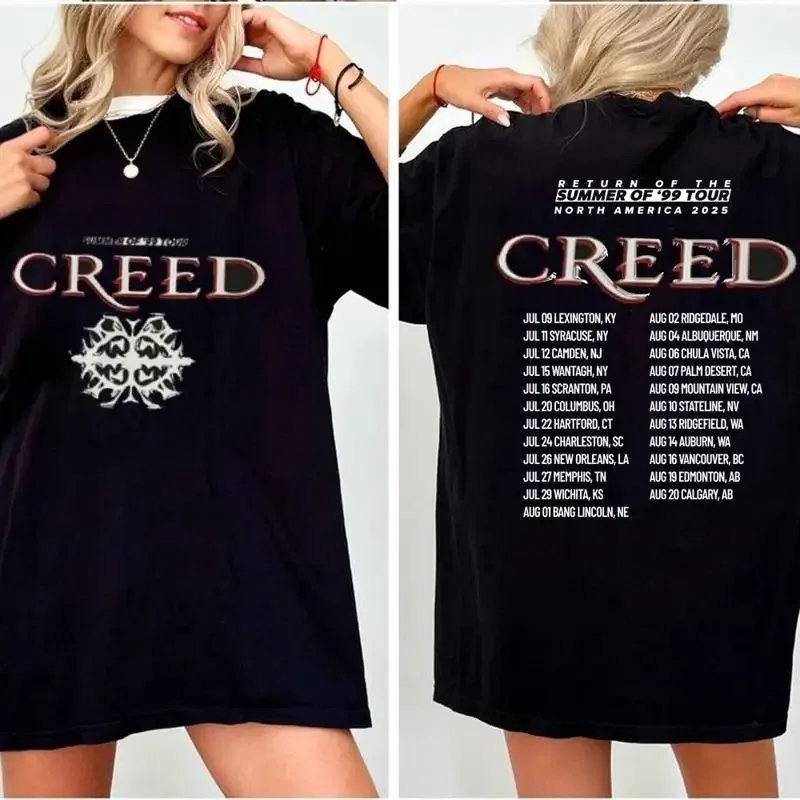 2 sided Creed Tour Shirt 2025, Creed North America Tour Shirt 2025, Rock Band