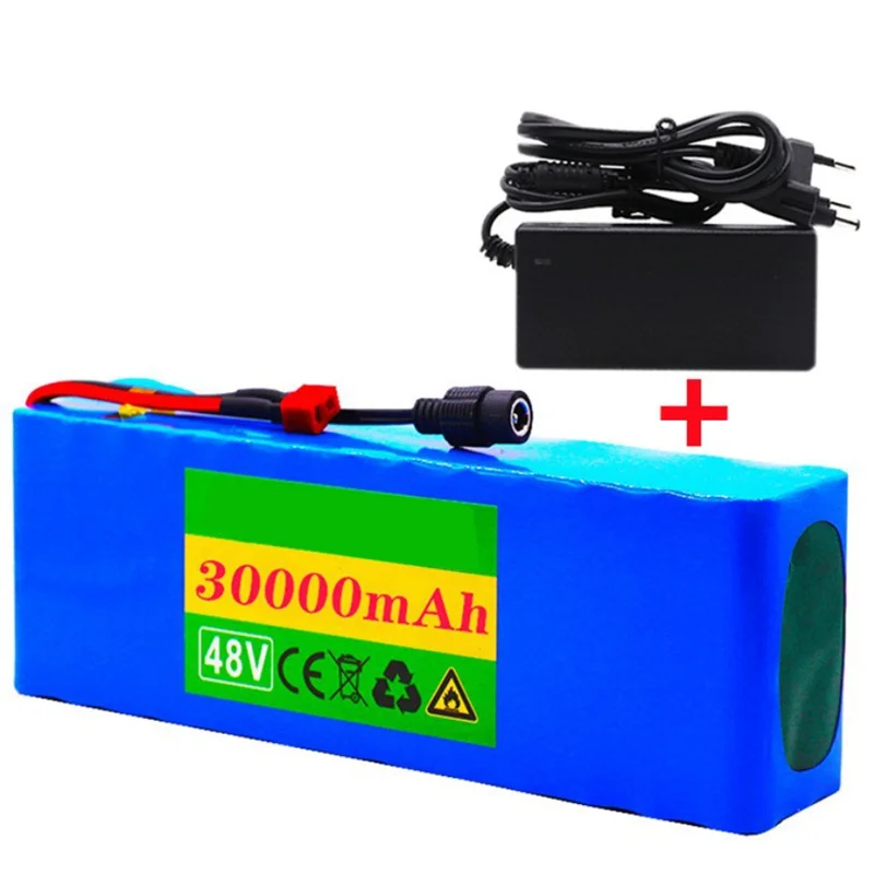 48V 30000mAh 30Ah 18650 Rechargeable Lithium Battery Pack 10S3P Power Modified Bicycle Scooter Electric Vehicle +charger