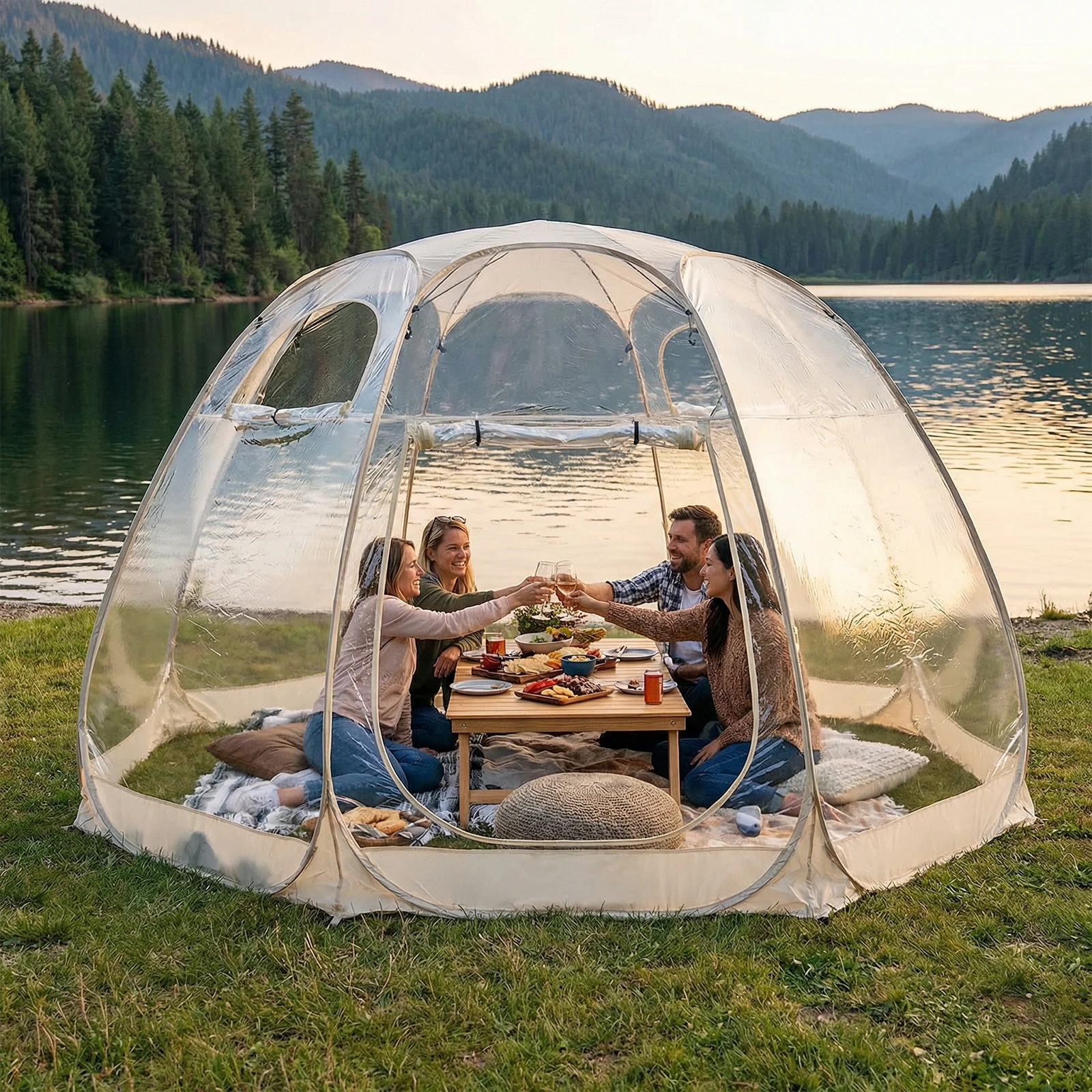 Transparent Bubble Dome Tent, Easy Setup Space Shelter for Couple Outdoor Camping, Lightweight Clear Tent for Garden Gathering