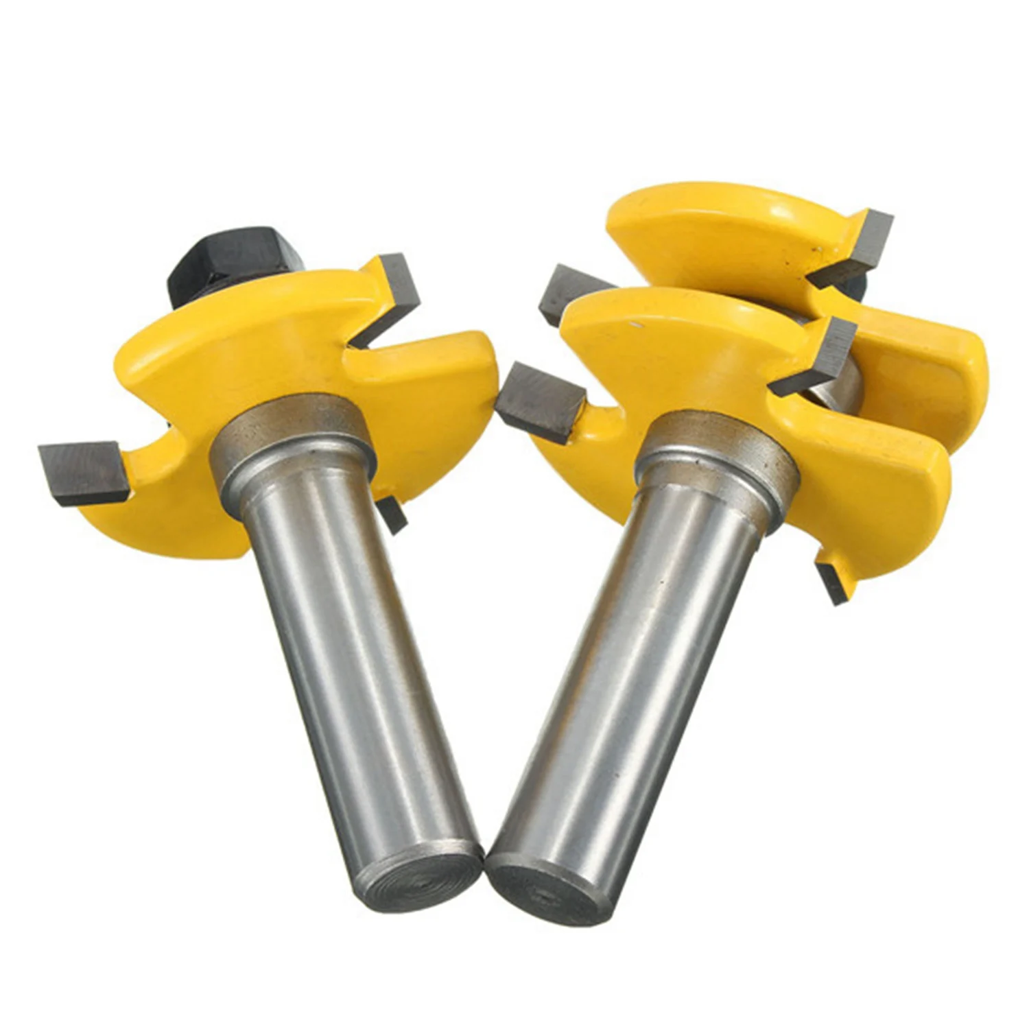 

B03C-2 Set 1/2 Inch Shank Router Bit T-Slot & T-Track Slotting Tenon Cutter Tool Tongue And Groove Set,Router Bit Set,Wood Door