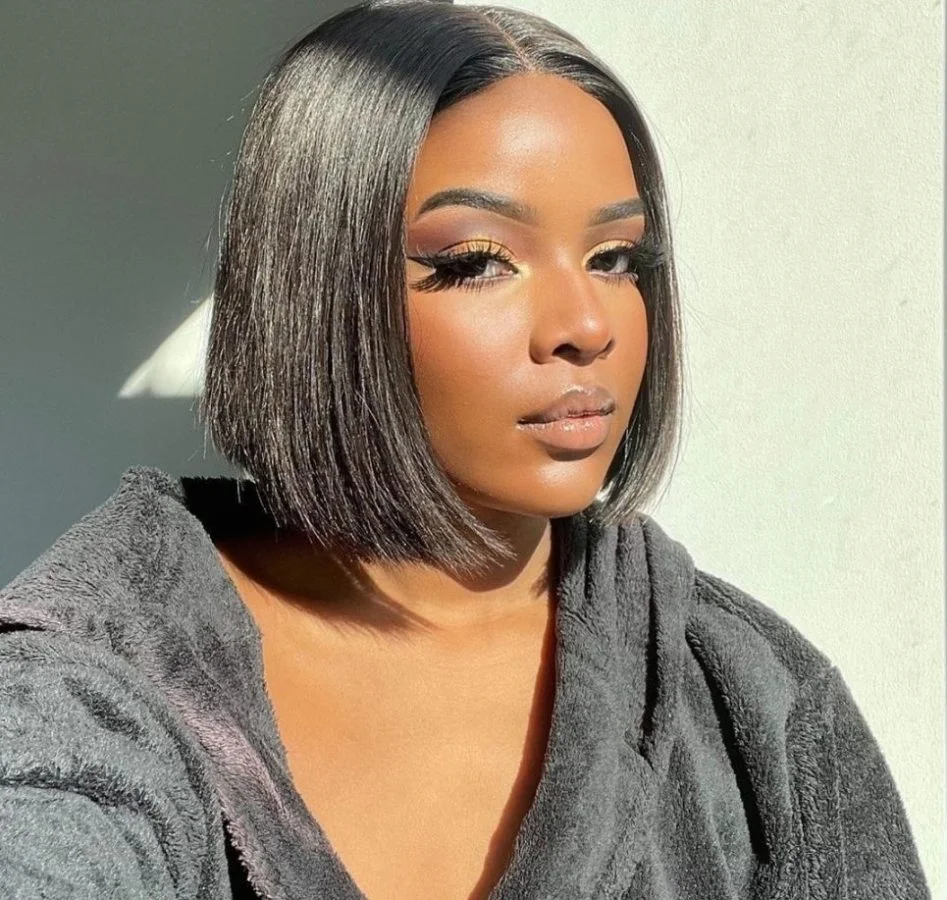 

Short Straight Glueless Bob Wig Human Hair Short Bob Wigs For Black Women Pre Plucked Pre Cut Human Hair Straight 200% Density