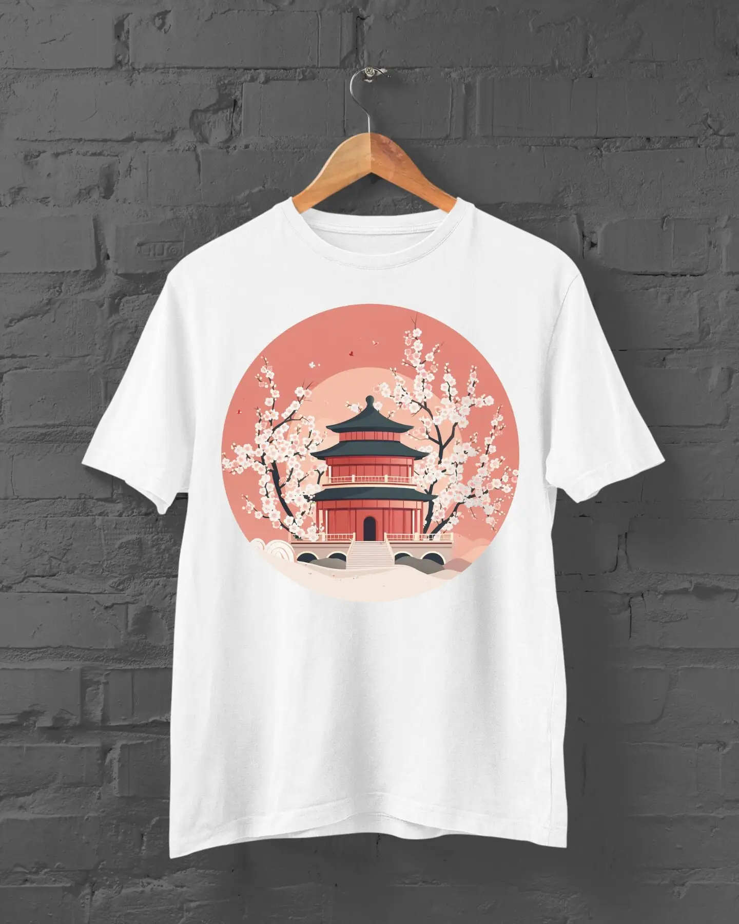 Japan Temple T Shirt Japanese Streetwear Kawaii Kanji Harajuku Anime Y2K Top