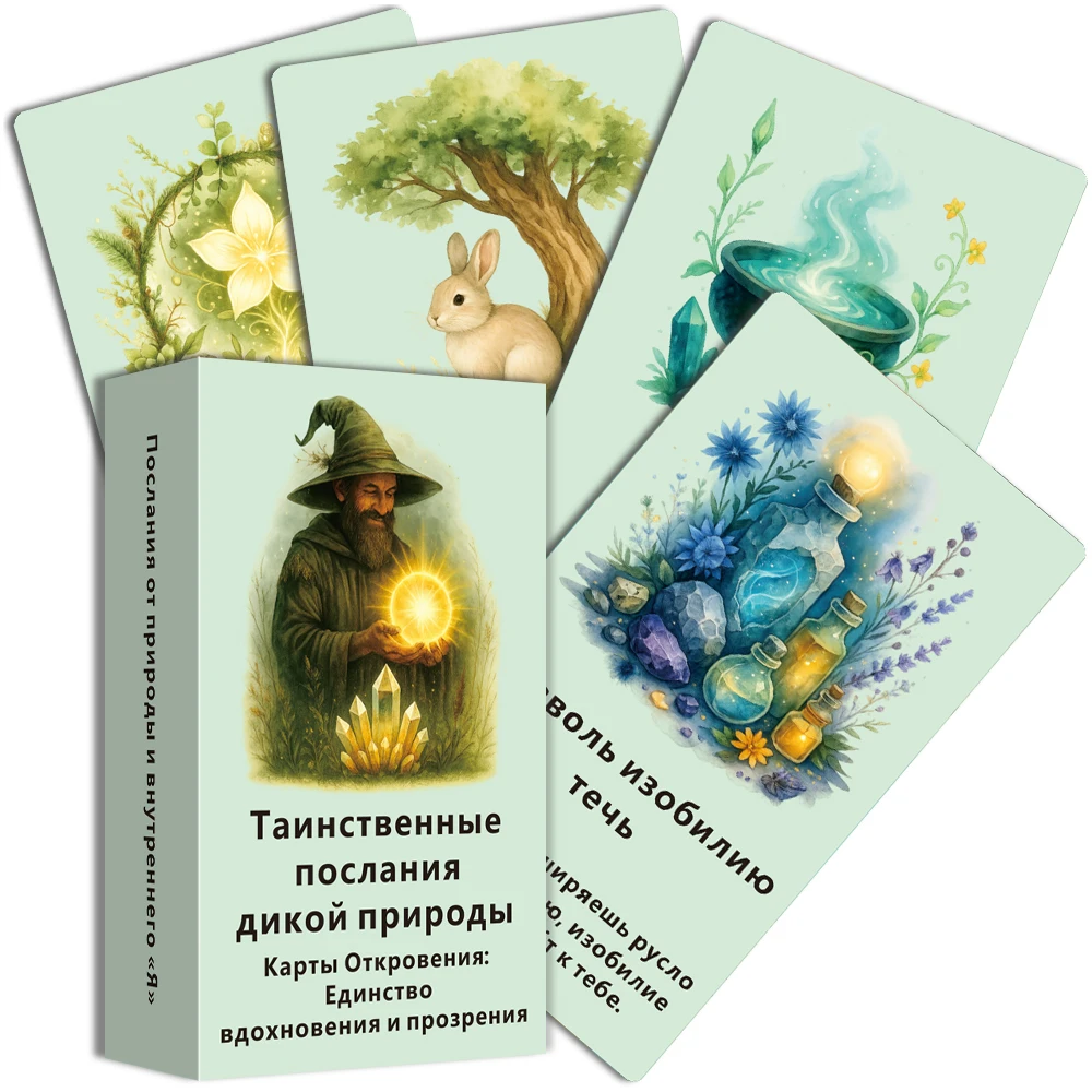 

Russian Oracle Cards Deck, Mystic Whispers, 54 Original Cards, Personal Reading & Guidance, Card Games, Tarot Cards, 12*7cm, 14+